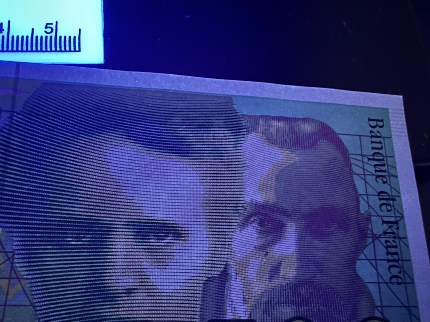 《外钞收藏家》第六百二十六期（精品场）（长期征集拍品、欢迎藏友们联系合作） 法国末版50-500法郎 四张一起 全新 500法郎轻微可忽略荧光反应