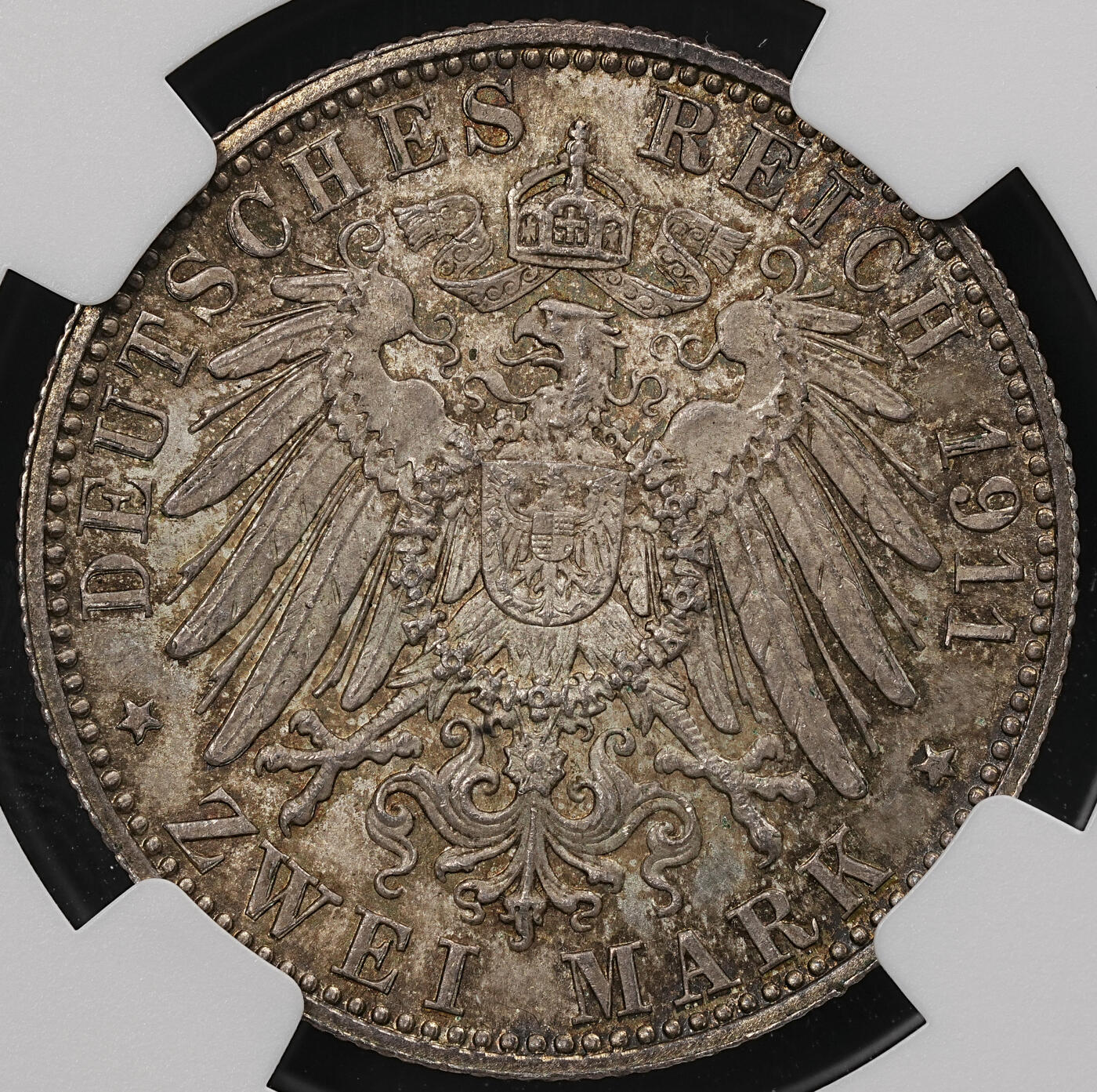 修遠堂世界钱币第111期 NGC MS64 1911年巴伐利亚摄政王90大寿纪念2马克银币