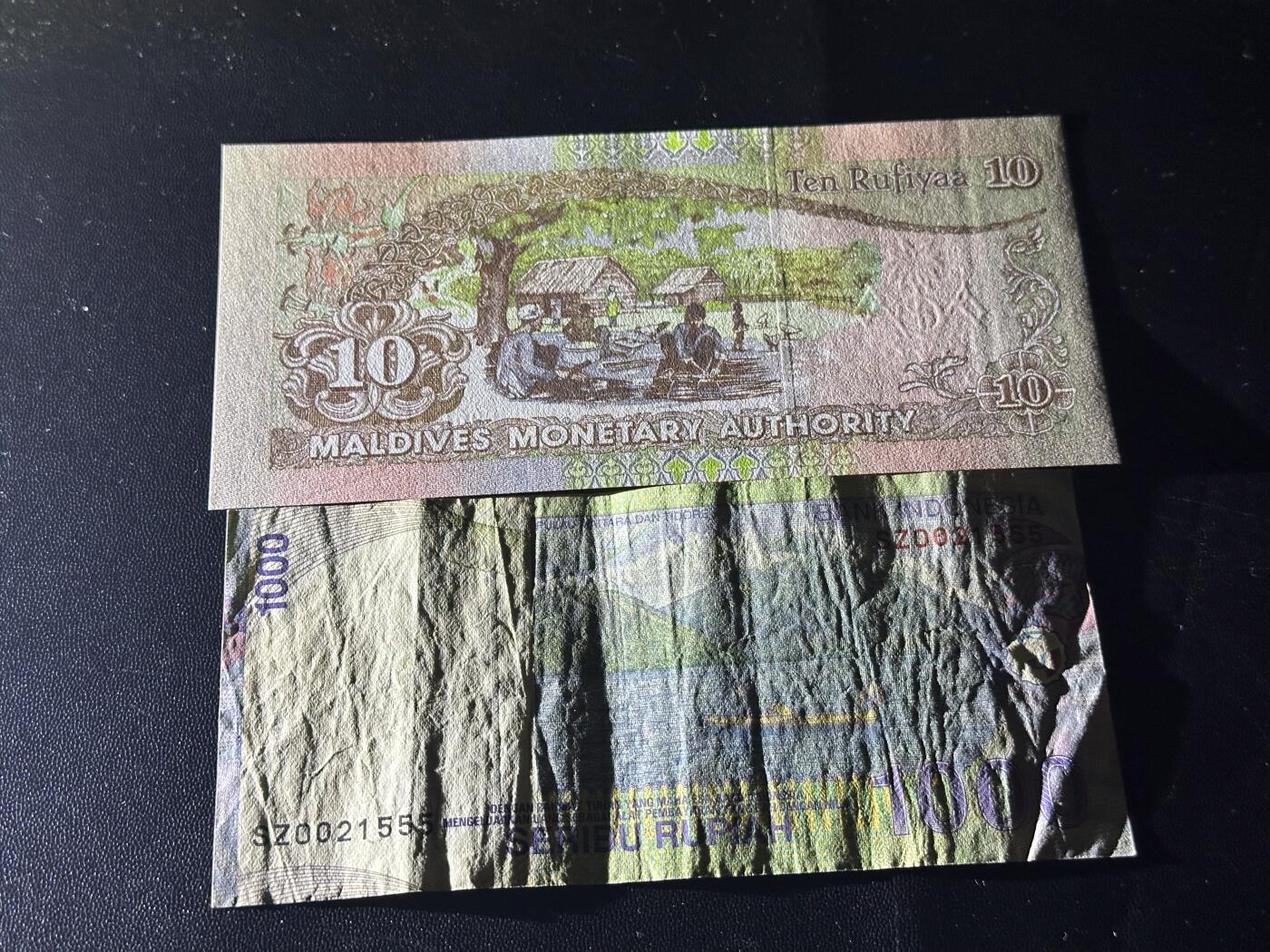 《外钞收藏家》第六百二十六期（精品场）（长期征集拍品、欢迎藏友们联系合作）  2006年马尔代夫10 张一起 全新UNC 无47靓号 送一张专辑印尼1000