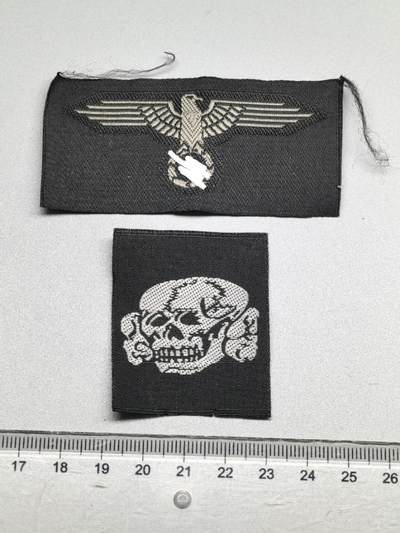 小驴勋章奖章收藏4月11日周六晚六点拍卖（珍爱和平，收藏战争，铭记历史，勿忘国耻，忠党爱国。有偿代拍，送拍规则在简介最后，参拍须阅读规则后再参拍，关系到运费包装发货时效真假辨别等关键信息，拍卖时不再发原图，看大图店主微信码在拍卖店铺介绍里） - 现代工艺品 ss 党卫军帽徽一套 非原品