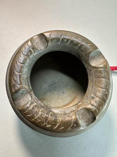 清-民国-建国｜老铜器专场.伍 民国至建国初老黄铜刻花铜烟灰缸