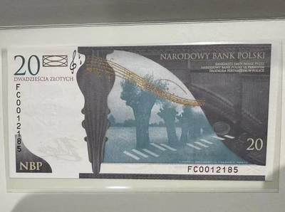 【礼羽收藏】🌏世界钱币拍卖第132期 - 波兰 2009年20兹罗提 肖邦纪念钞 全新UNC 无47号码