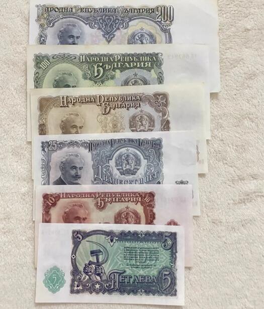 保加利亚(6枚套、5-200列弗) 1951年 全新保真