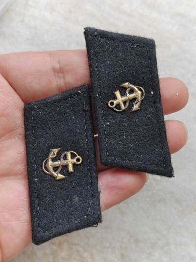 社会主义国家早期徽章符号专拍 - 海锚徽章一对