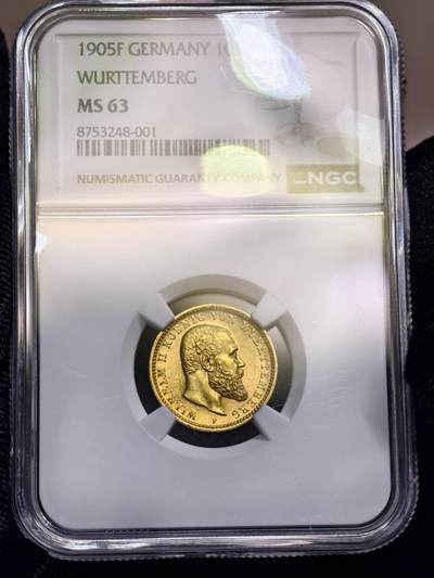 NGC-MS63德国1905年符腾堡10马克金币 - NGC-MS63德国1905年符腾堡10马克金币
