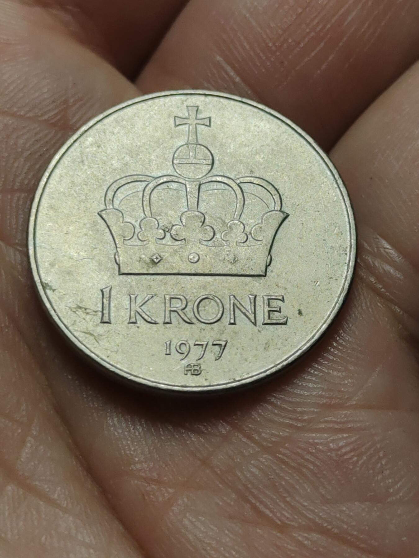 2026年第四十三场(总第二百一十二场）外国好品散币场(免佣金) 挪威🇳🇴1977年1克朗(奥拉夫五世第二套，AB标)