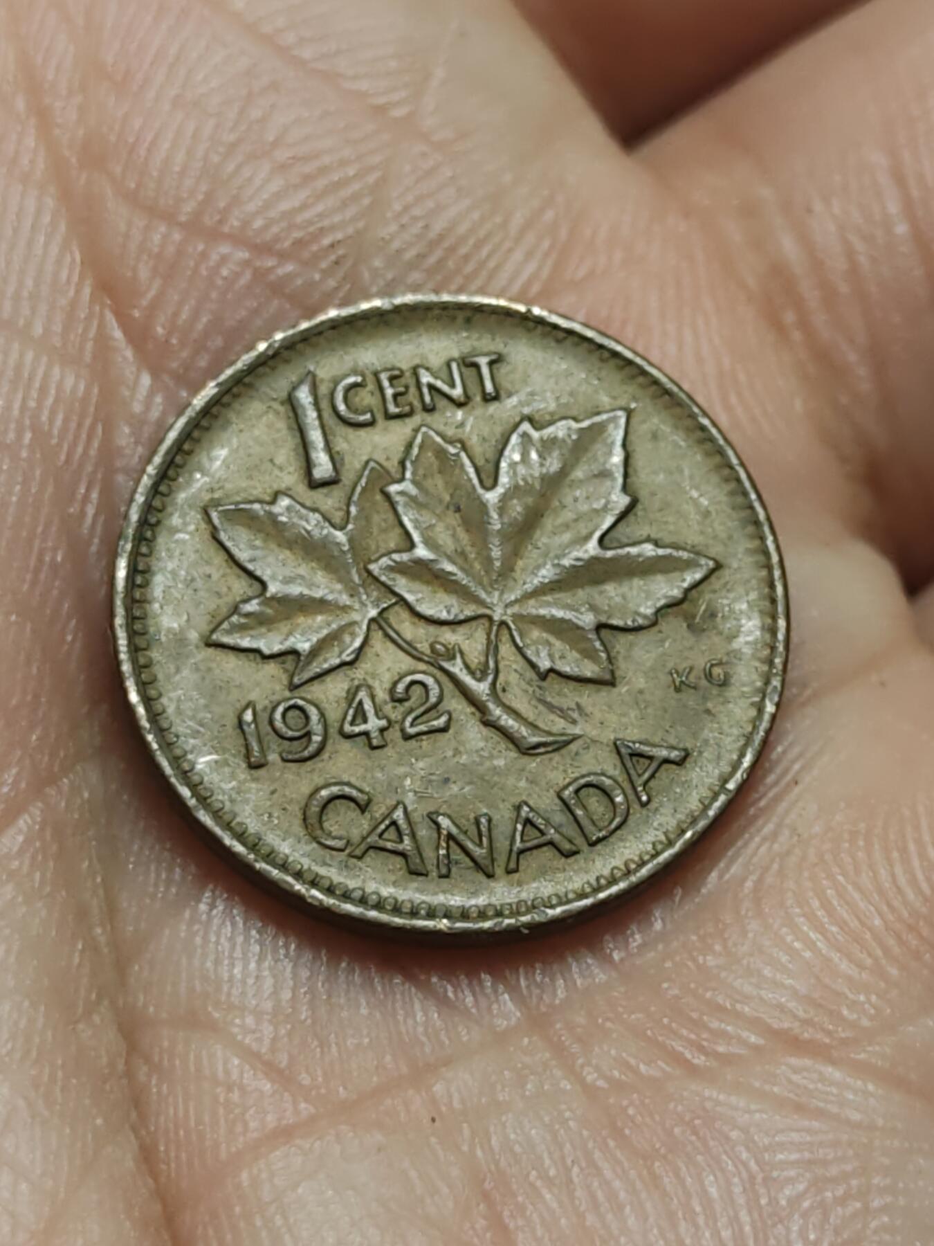 2026年第四十三场(总第二百一十二场）外国好品散币场(免佣金) 加拿大🇨🇦1942年1分(乔治六世第一版)