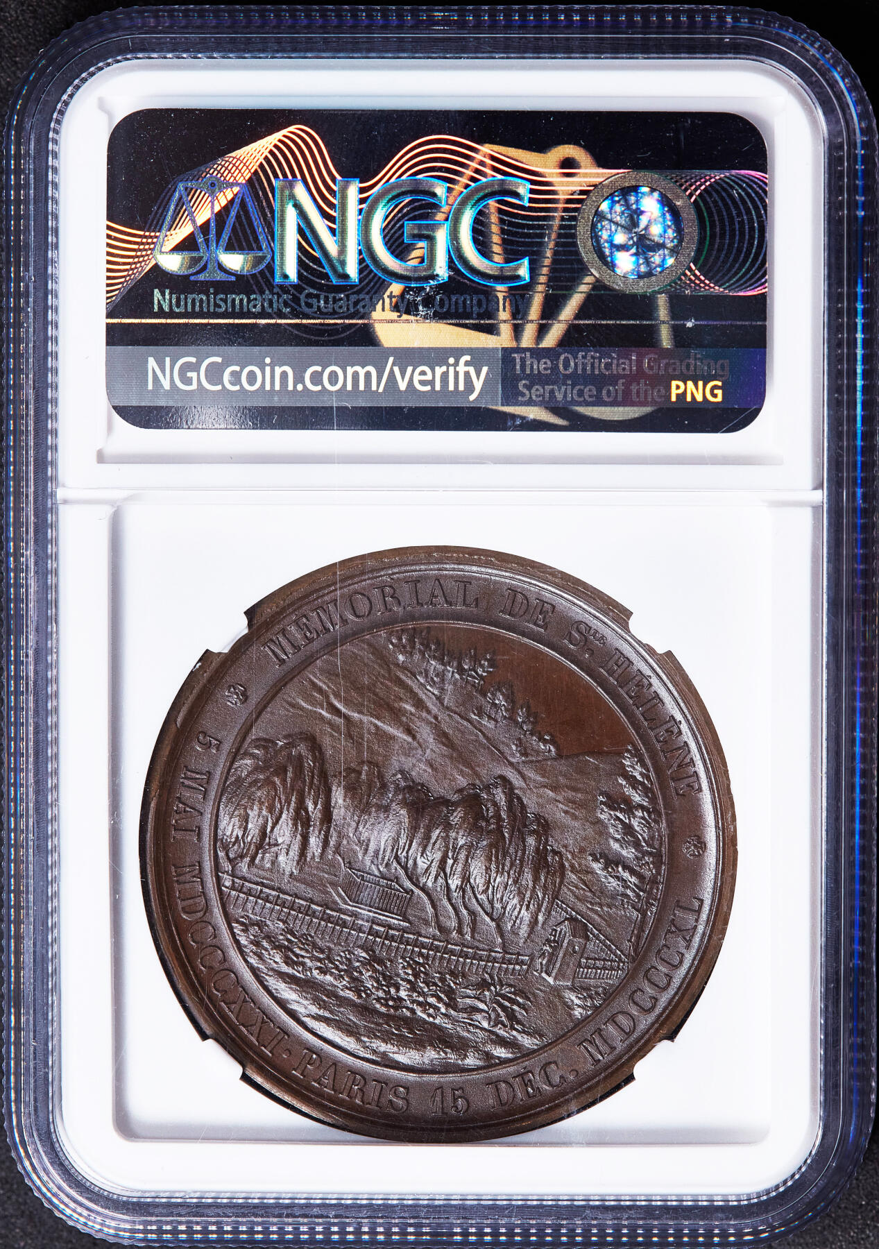 【俄甄集藏】满园春色-2026年(051)04-22星期三 晚 19:30 全场包邮 法国1840年纪念拿破仑遗体归葬法国大铜章，NGC MS65，高浮雕，巧克力包浆，类精制底板，高分难得