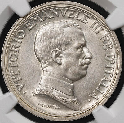 修遠堂世界钱币第111期 - NGC MS63 1914年意大利马车2里拉银币