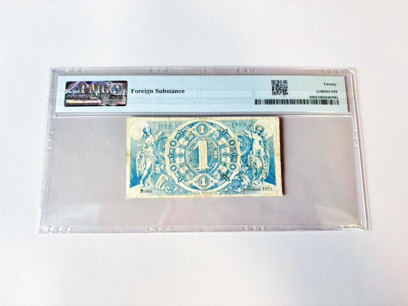 【Blue Auction】世界纸币精拍第808期——18级TOP拍卖/信誉/品质/专业/高效💫 【一组2张 含无47】比利时 1944-45年500法郎 大胡子 PMG25&意大利 早期 1872年1里拉 倒置小号 PMG20