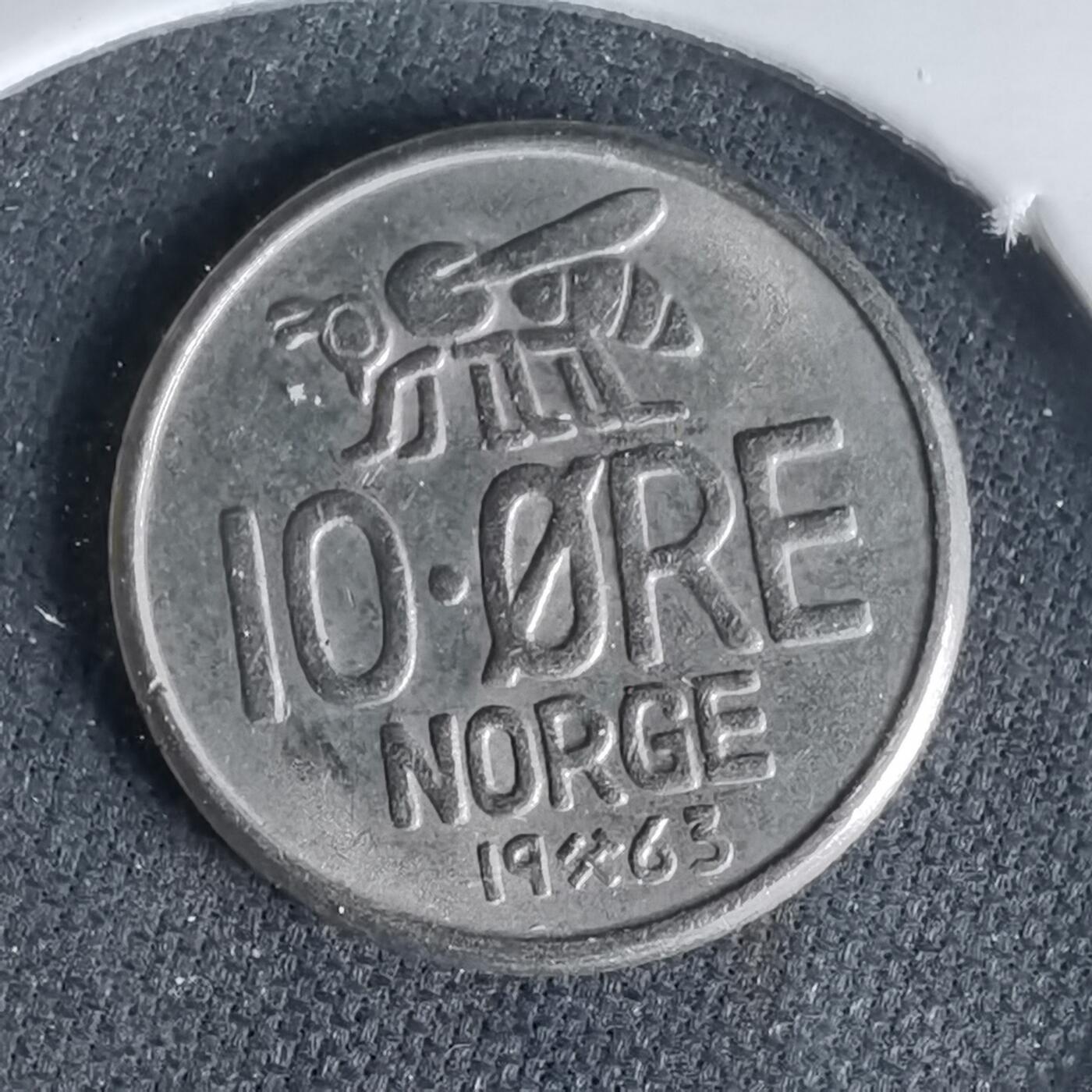 沼泽如烟--第1049场 挪威1963年10欧尔