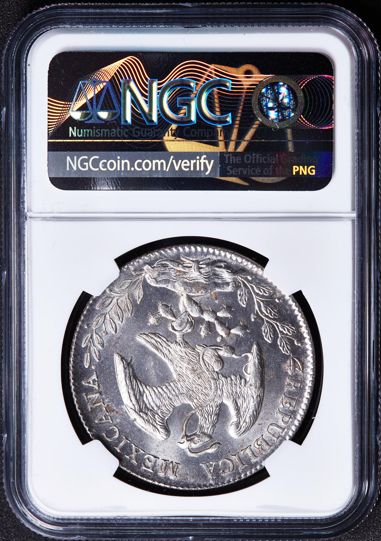 【俄甄集藏】满园春色-2026年(051)04-22星期三 晚 19:30 全场包邮 墨西哥1894年Cn AM版8里亚尔鹰洋大银币，NGC UNCD，转光品相，底板凝霜，少见版别