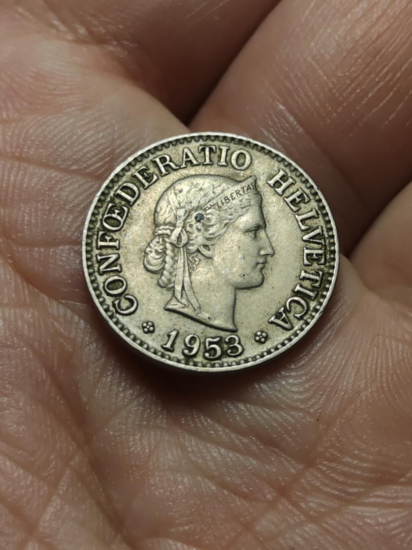 2026年第四十三场(总第二百一十二场）外国好品散币场(免佣金) 瑞士🇨🇭1953年10拉彭(第二版，B标伯尔尼造)