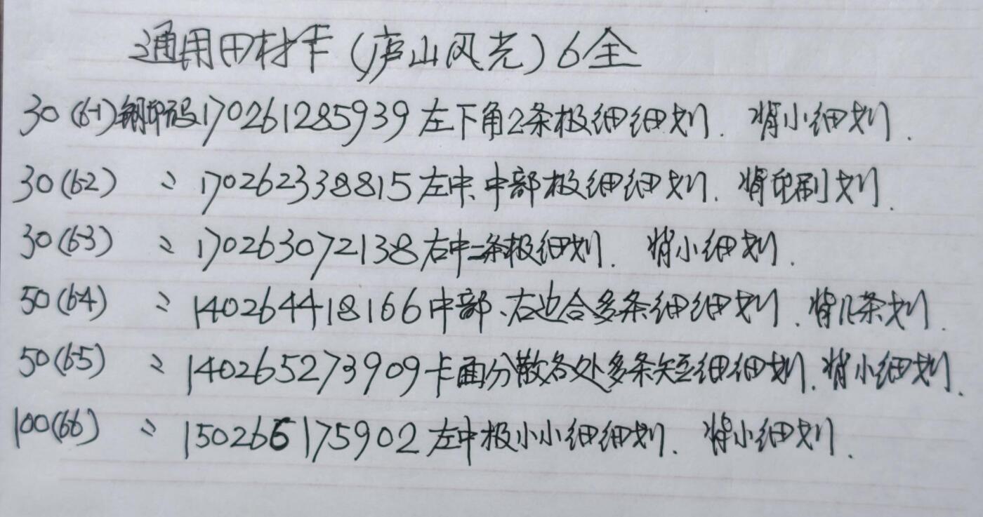 公藏第63期裸卡拍卖