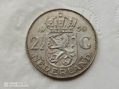 硬币十银币 - 1959年荷兰2·5盾银币