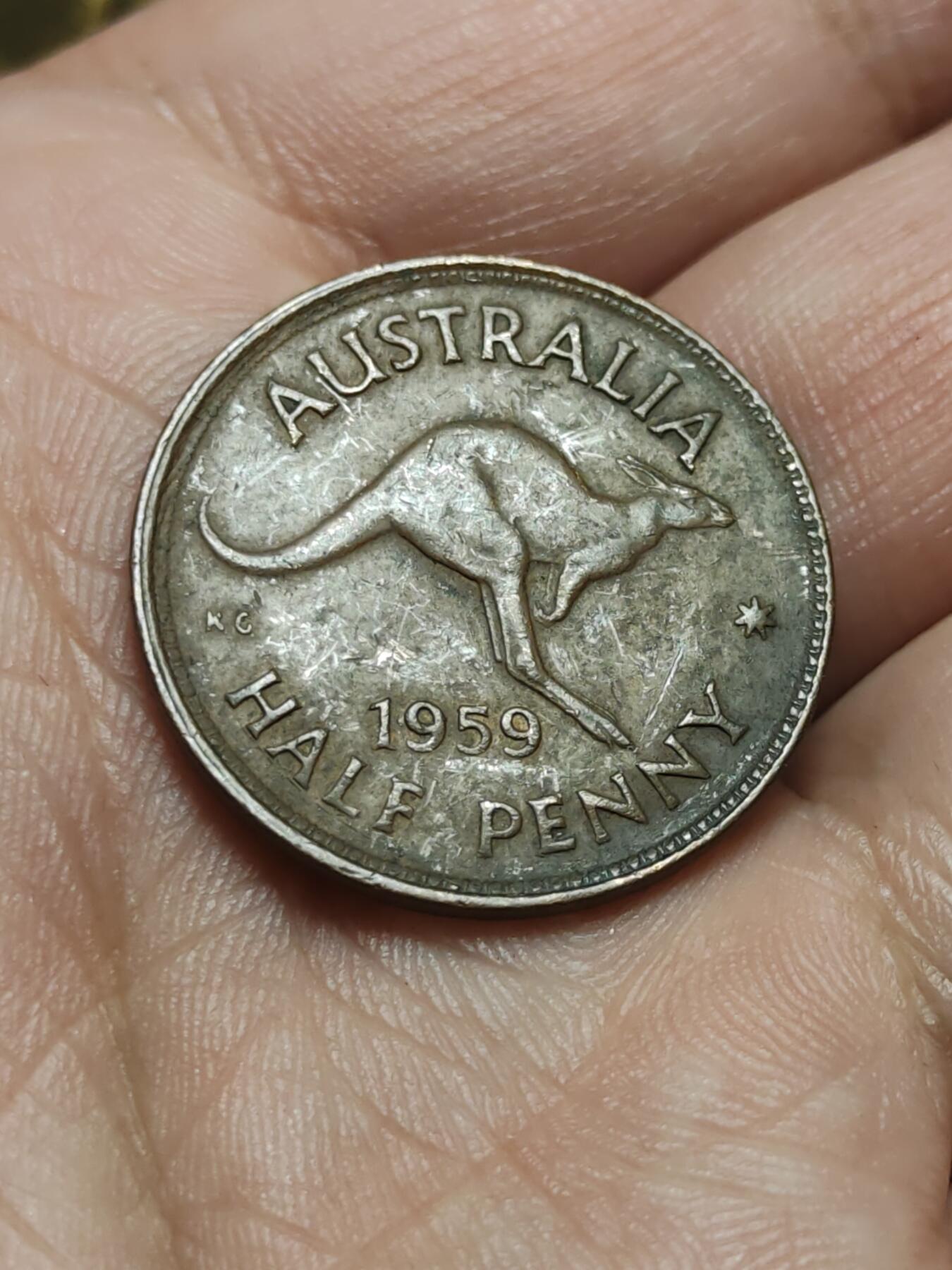 2026年第四十三场(总第二百一十二场）外国好品散币场(免佣金) 澳大利亚🇦🇺1959年1/2便士(伊丽莎白二世青年桂冠第二版)