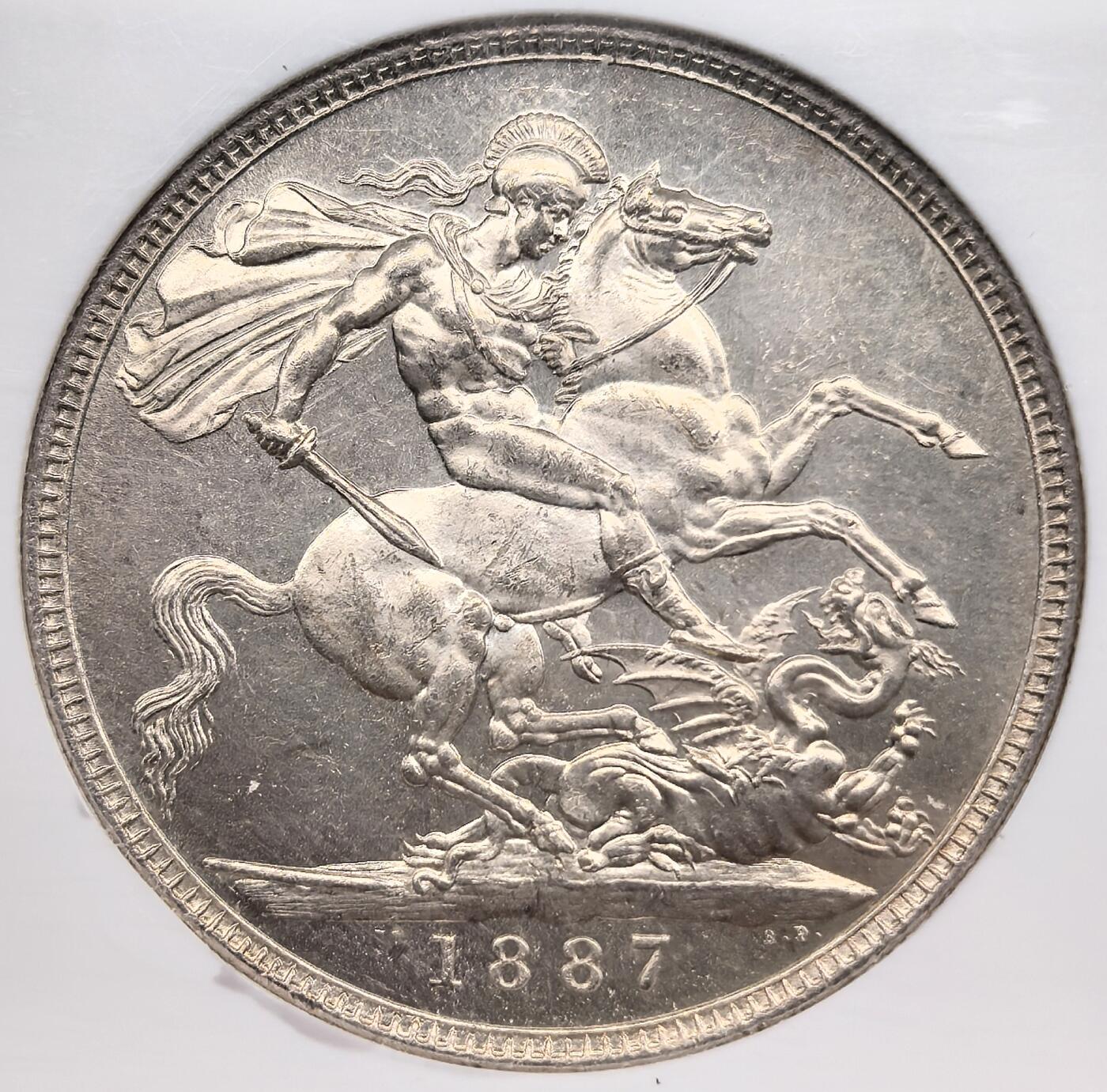 凡希社世界钱币微拍第三百二十二期 1887英国老维高冠克朗NGC-MS63