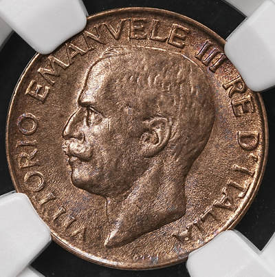 修遠堂世界钱币第111期 - NGC MS65RB 1921年意大利5分铜币