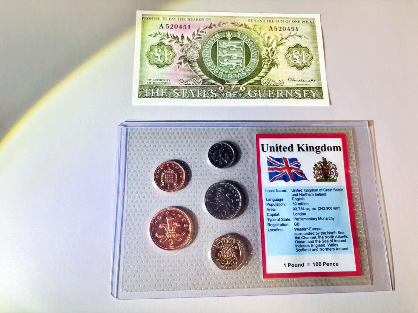 【Blue Auction】世界纸币精拍第808期——18级TOP拍卖/信誉/品质/专业/高效💫 根西 1镑 UNC品相&英国硬币套装 