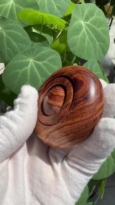 零元拍：精工海南黄花梨鬼工转运珠，一块料做出：58/22MM，内珠：28.5MM