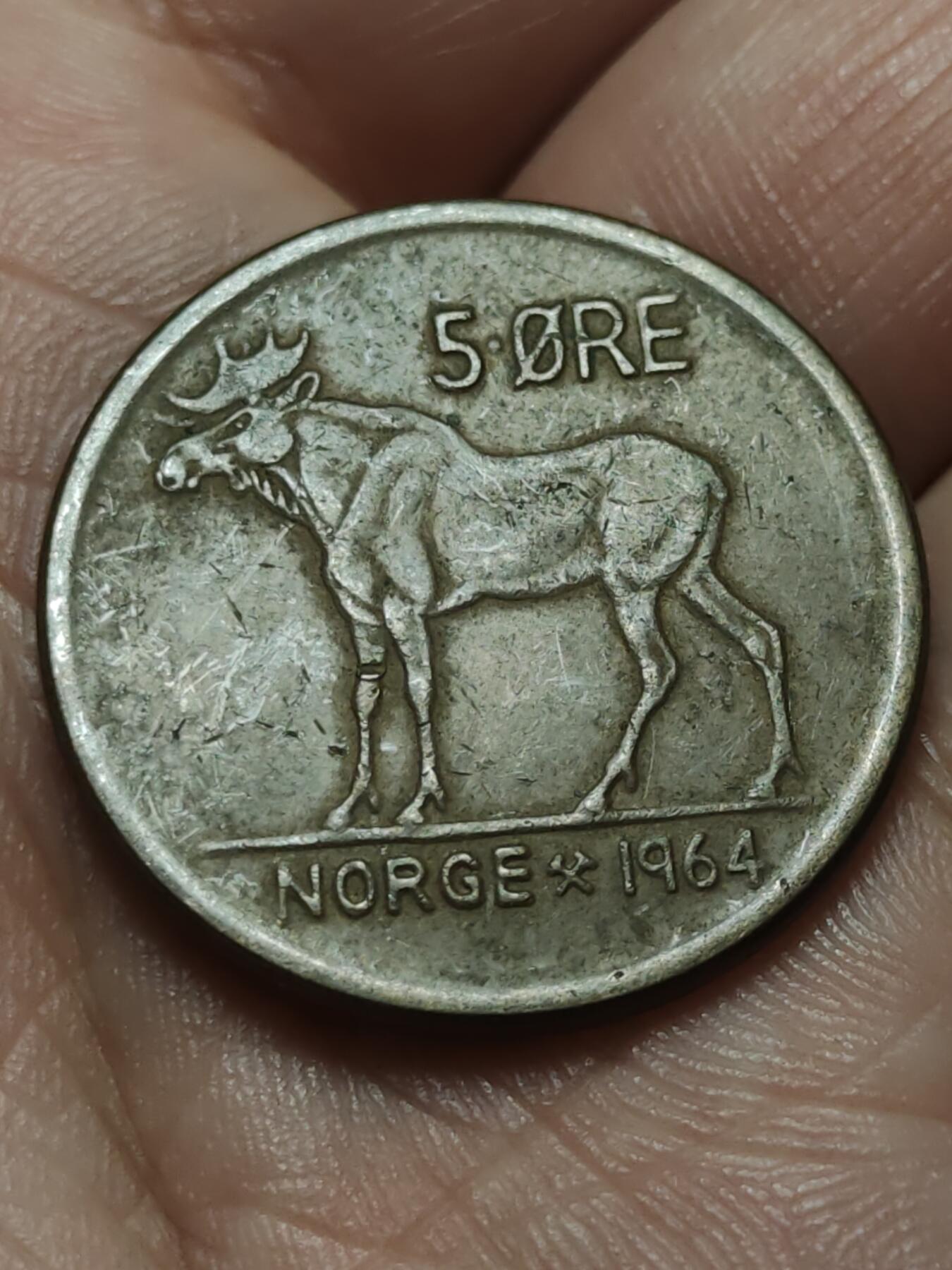 2026年第四十三场(总第二百一十二场）外国好品散币场(免佣金) 挪威🇳🇴1964年5欧尔(奥拉夫五世第一套)