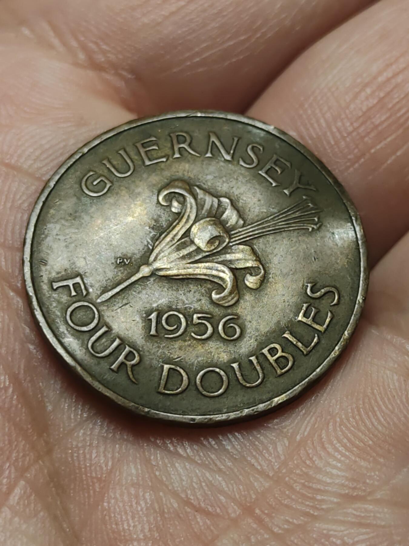 2026年第四十三场(总第二百一十二场）外国好品散币场(免佣金) 币不平–英属根西岛🇬🇬1956年4道布(伊丽莎白二世时期，最后一版4道布)