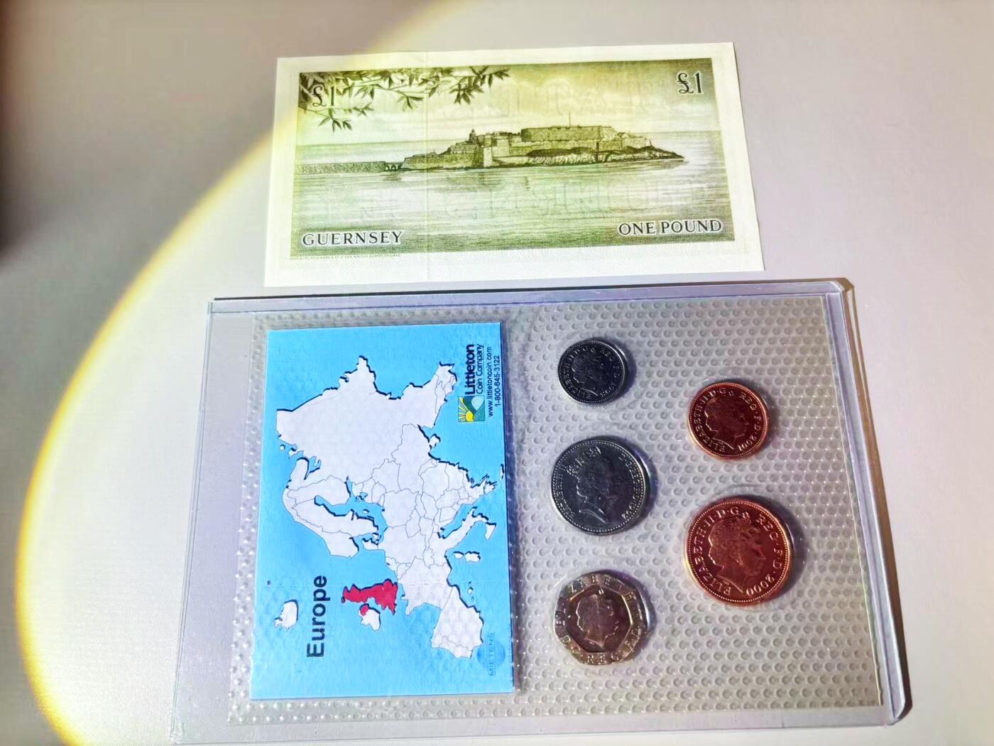 【Blue Auction】世界纸币精拍第808期——18级TOP拍卖/信誉/品质/专业/高效💫 根西 1镑 UNC品相&英国硬币套装 