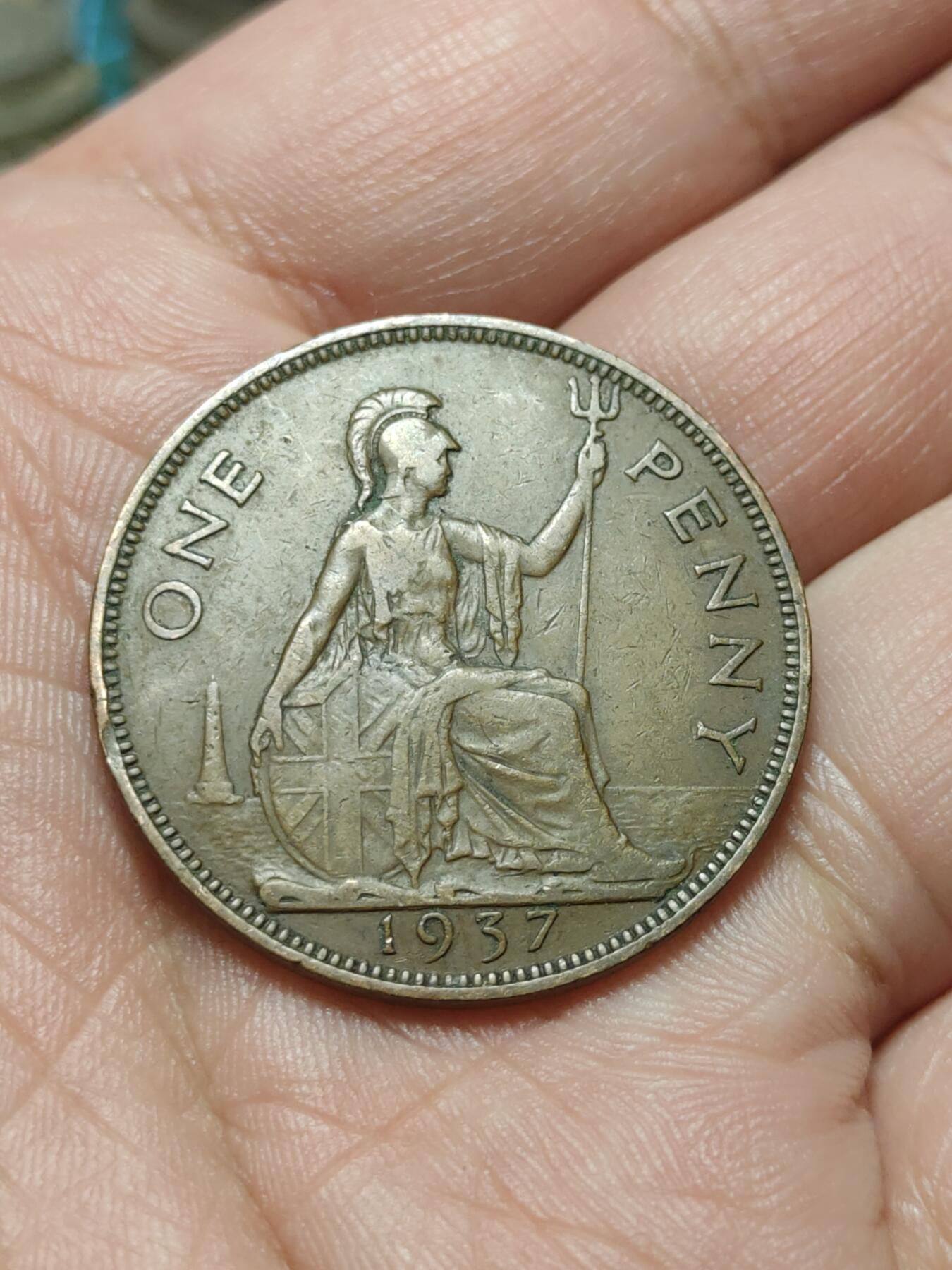 2026年第四十三场(总第二百一十二场）外国好品散币场(免佣金) 英国🇬🇧1937年1便士(乔治六世加冕年，第一版首发年)