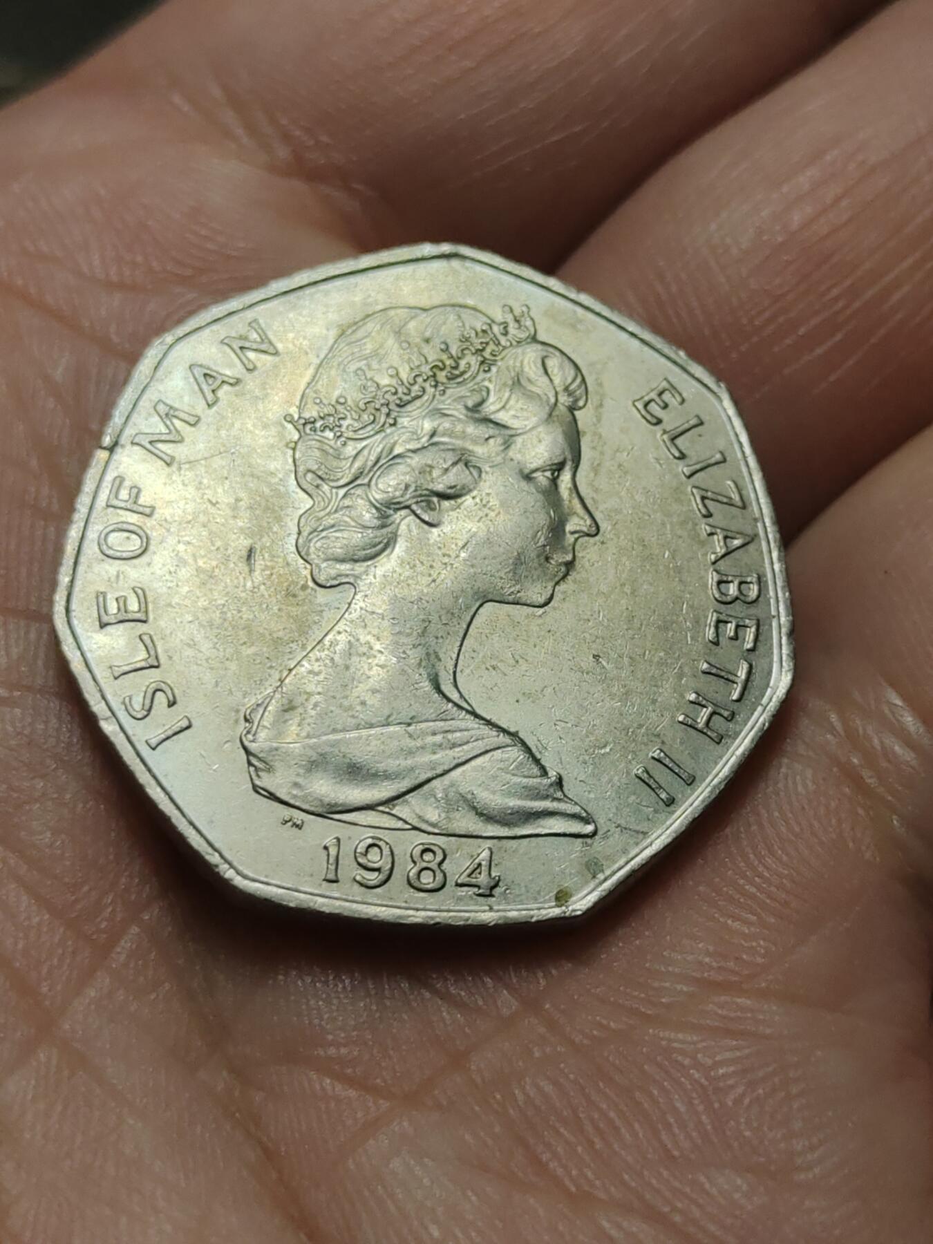 2026年第四十三场(总第二百一十二场）外国好品散币场(免佣金) 稀少品种–英属马恩岛🇮🇲1984年50便士(1984圣诞纪念币，发行量60000枚)