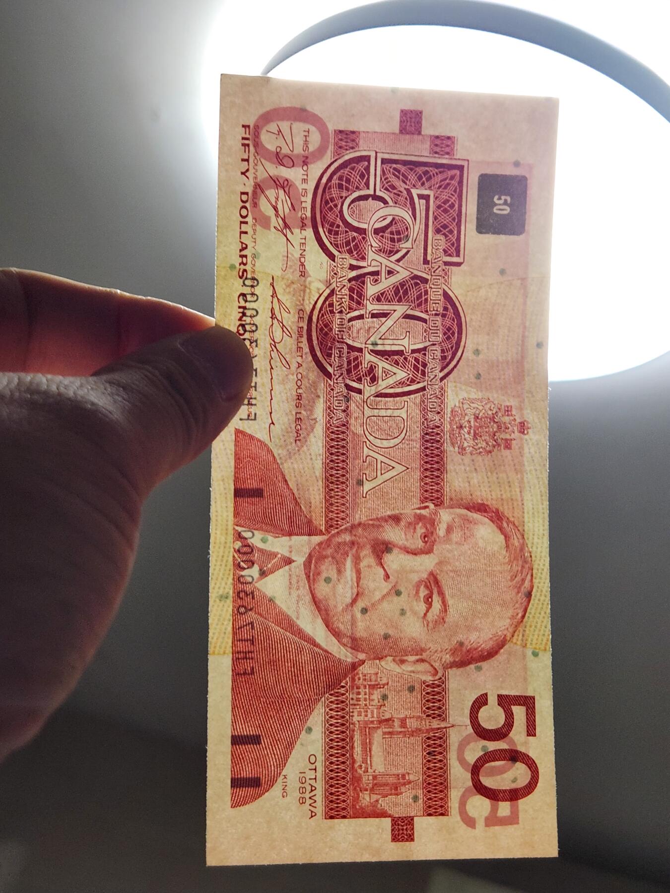 4月11号晚上8点 中外纸币自动截拍第55场 7630000狮子号 加拿大50几乎全新