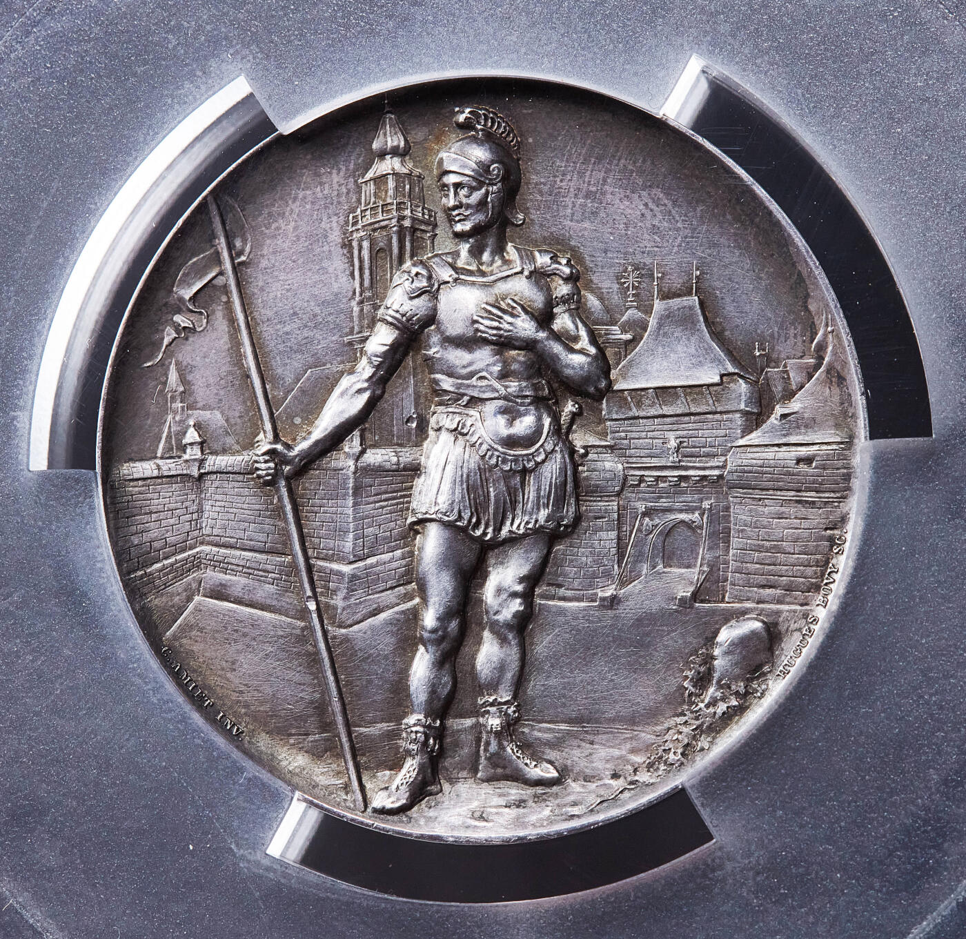 【俄甄集藏】满园春色-2026年(051)04-22星期三 晚 19:30 全场包邮 瑞士1895年纪念索洛图恩射击节大银章，PCGS SP64，黄油酱彩包浆，高浮雕，类精制底板，设计精美，少见品种，直径：45mm