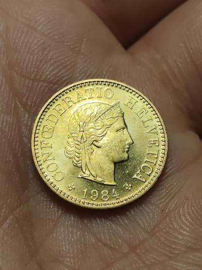 2026年第四十三场(总第二百一十二场）外国好品散币场(免佣金) - 好品–瑞士🇨🇭1984年5生丁(第五版，无标版)