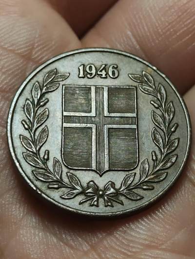 2026年第四十三场(总第二百一十二场）外国好品散币场(免佣金) - 冰岛🇮🇸1946年5奥拉(共和国时期第一套，首发年)