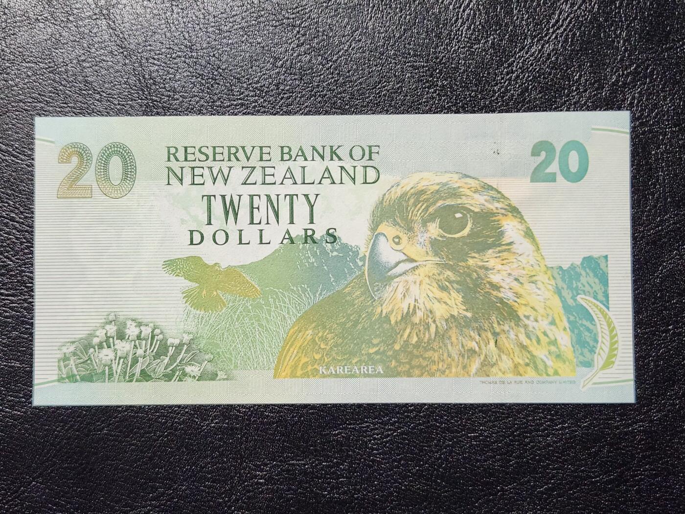 4月11号晚上8点 中外纸币自动截拍第55场 新西兰1994年20元纸币 几乎全新