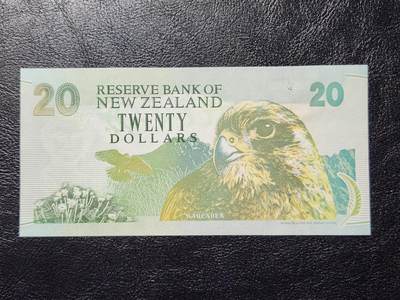 4月11号晚上8点 中外纸币自动截拍第55场 - 新西兰1994年20元纸币 几乎全新