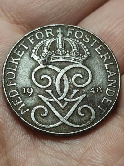 2026年第四十三场(总第二百一十二场）外国好品散币场(免佣金) - 瑞典🇸🇪1948年5欧尔铁币(古斯塔夫五世第四版)