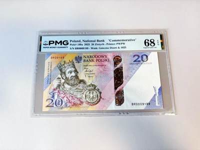 【Blue Auction】世界纸币精拍第808期——18级TOP拍卖/信誉/品质/专业/高效💫 - 【9189倒置小号】波兰 2025年20兹罗提 纪念钞 PMG68EPQ 高分 