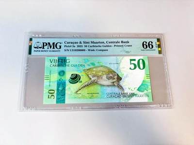 【Blue Auction】世界纸币精拍第808期——18级TOP拍卖/信誉/品质/专业/高效💫 - 【无47】库拉索 2025年50盾 PMG66EPQ 