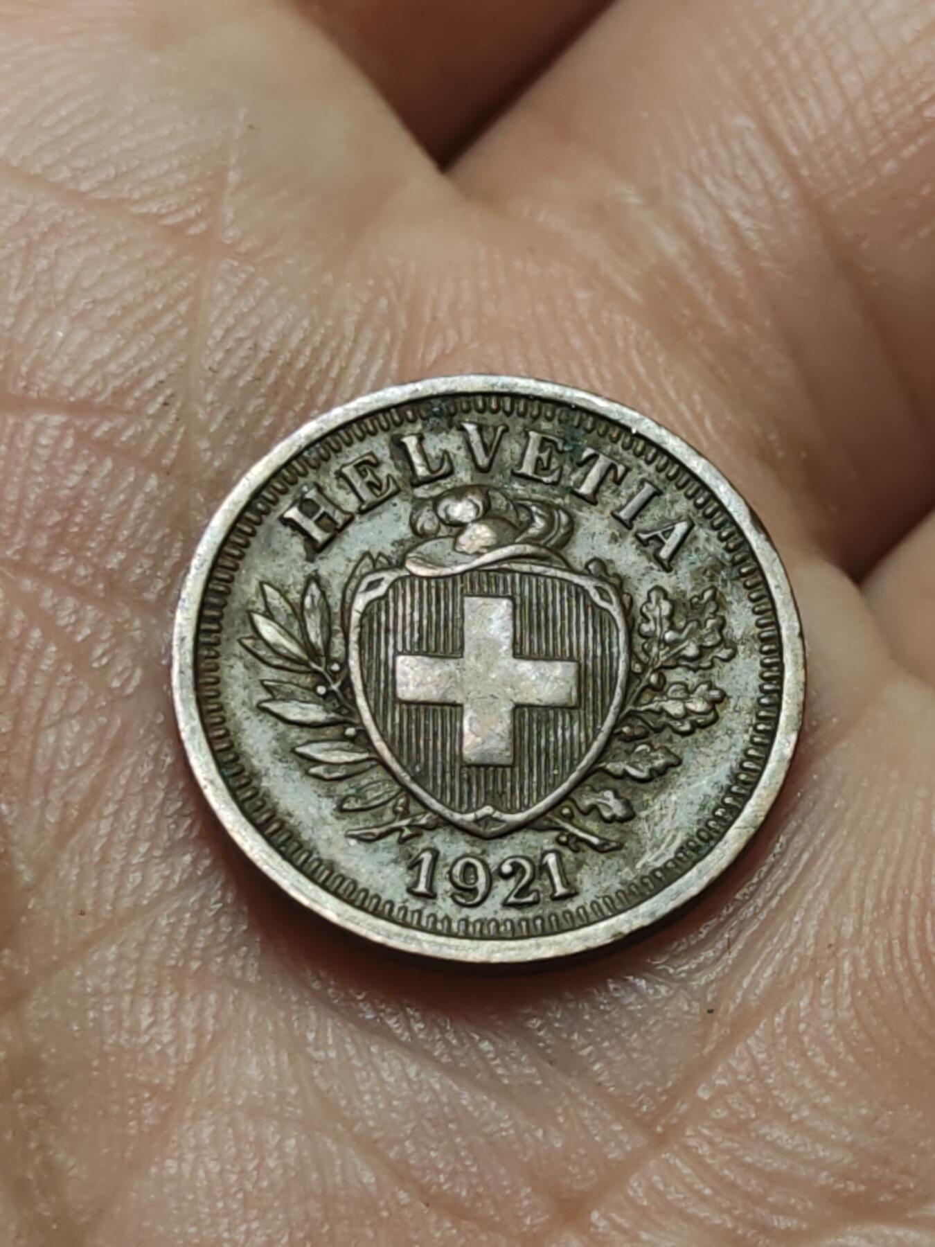 2026年第四十三场(总第二百一十二场）外国好品散币场(免佣金) 瑞士🇨🇭1921年1拉彭(第二版，B标伯尔尼造)