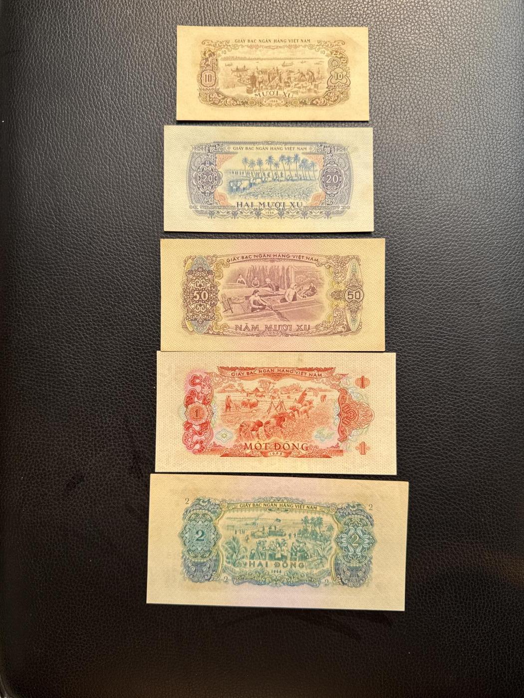 桂P钱币文化工作室拍卖第四十九期 中国代印越南民主共和国1966年版纸币一套，全套难得，热门援外系列纸币，50盾少见