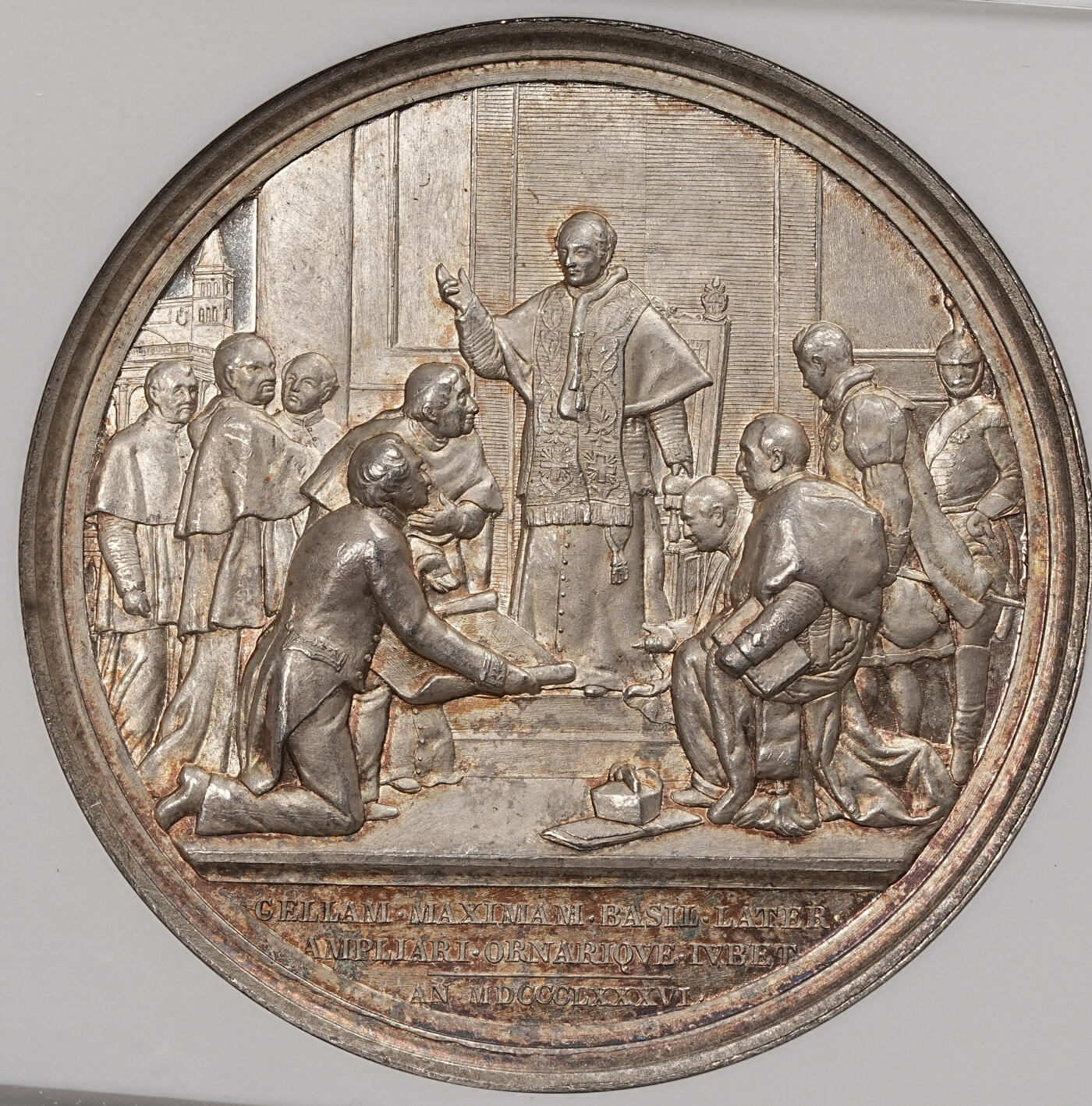 修遠堂世界钱币第111期 NGC MS64 1888 年梵蒂冈利奥十三世晋铎 50 周年纪念银章