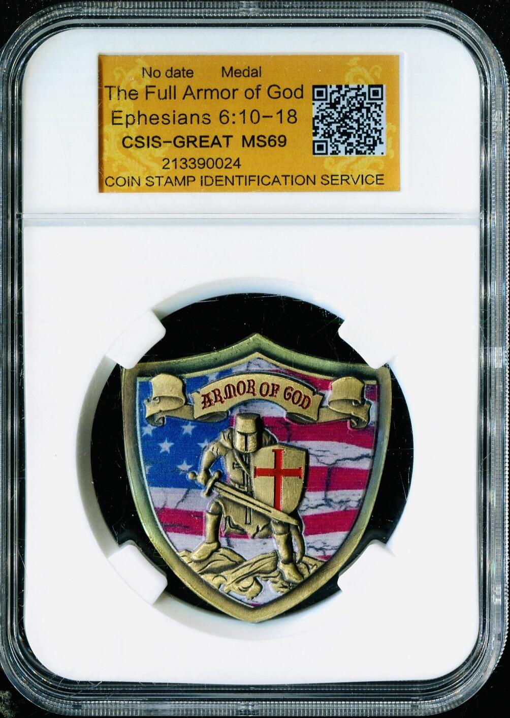 CSIS-GREAT评级精品钱币拍卖第三百四十八期 彩色纪念章上帝武装盾徽CSIS69