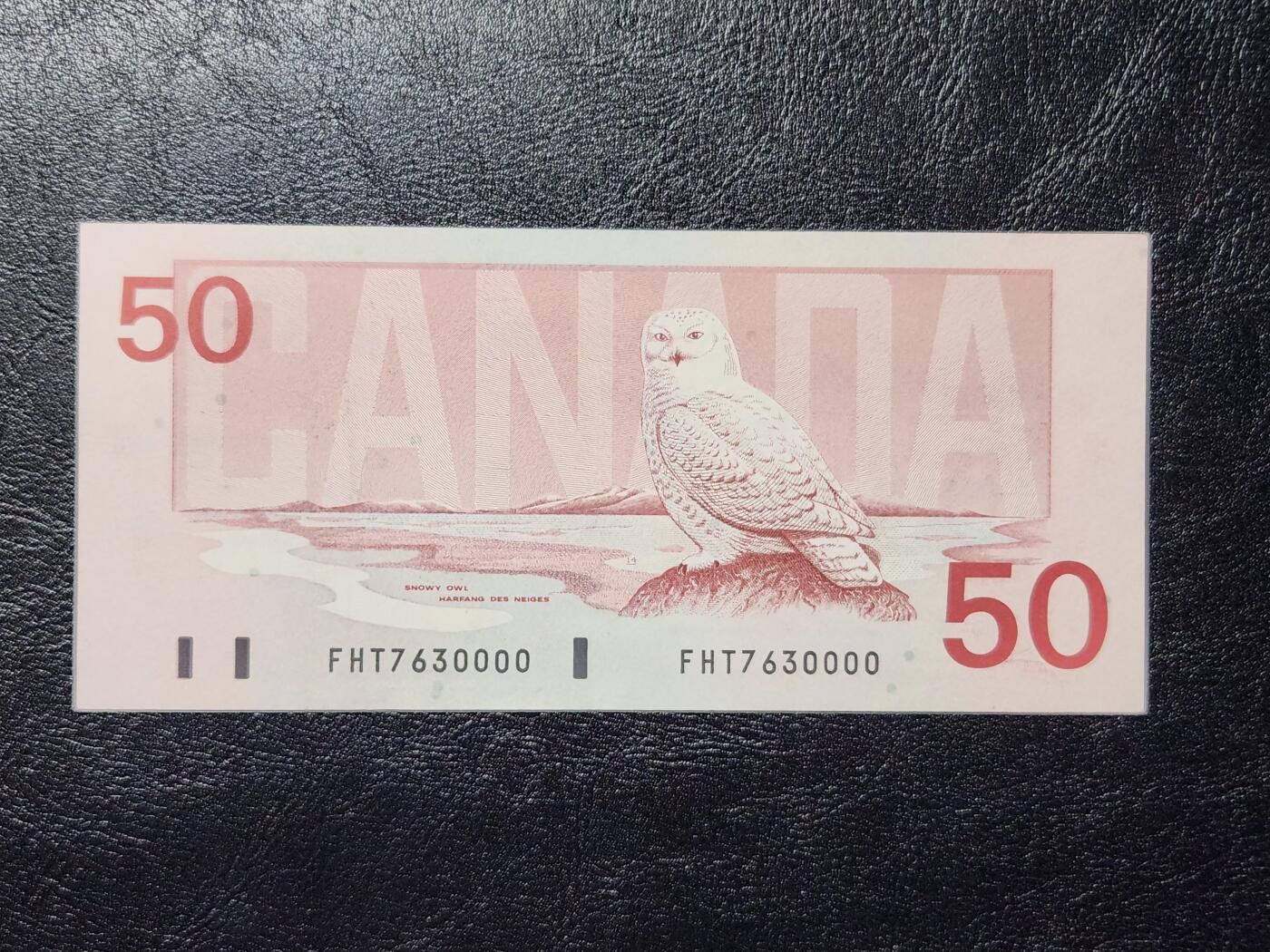 4月11号晚上8点 中外纸币自动截拍第55场 7630000狮子号 加拿大50几乎全新