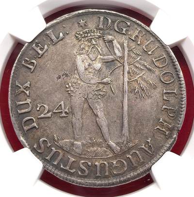 凡希社世界钱币微拍第三百二十二期 - 1684德国不伦瑞克-沃尔芬堡公国野人24MG大银NGC-AU58