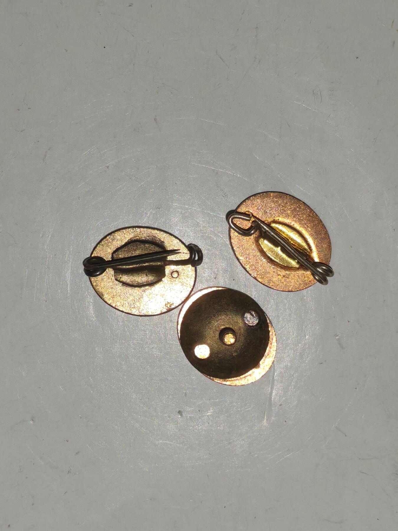 韵星假日军品类拍卖第53期  -- Rimey Holidays Militaria Auction 53 民主德国统一社会党党徽一组 不同版本 带早期转轮 别针 铜热珐琅制作