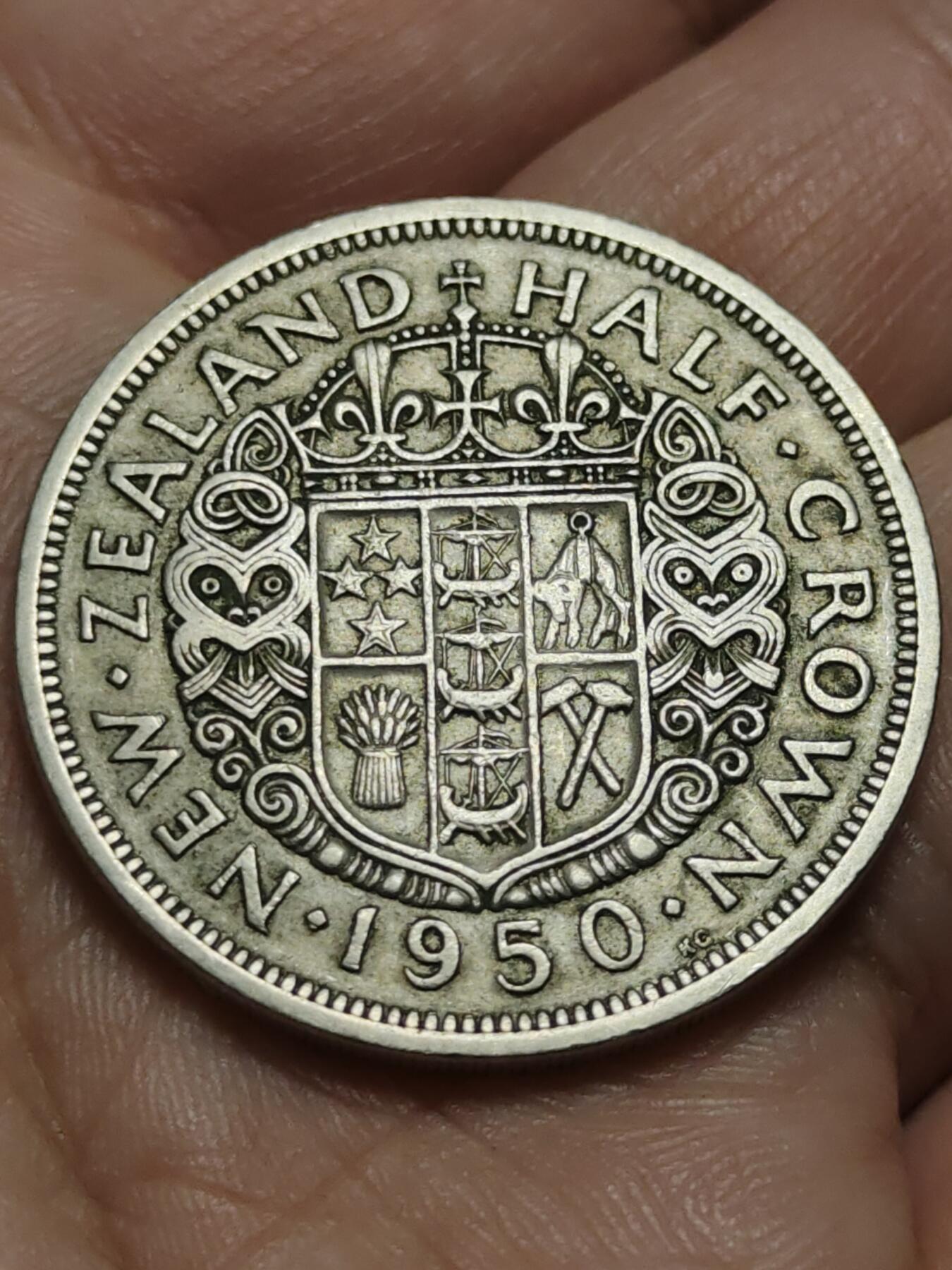 2026年第四十三场(总第二百一十二场）外国好品散币场(免佣金) 新西兰🇳🇿1950年半克朗(乔治六世第三版)