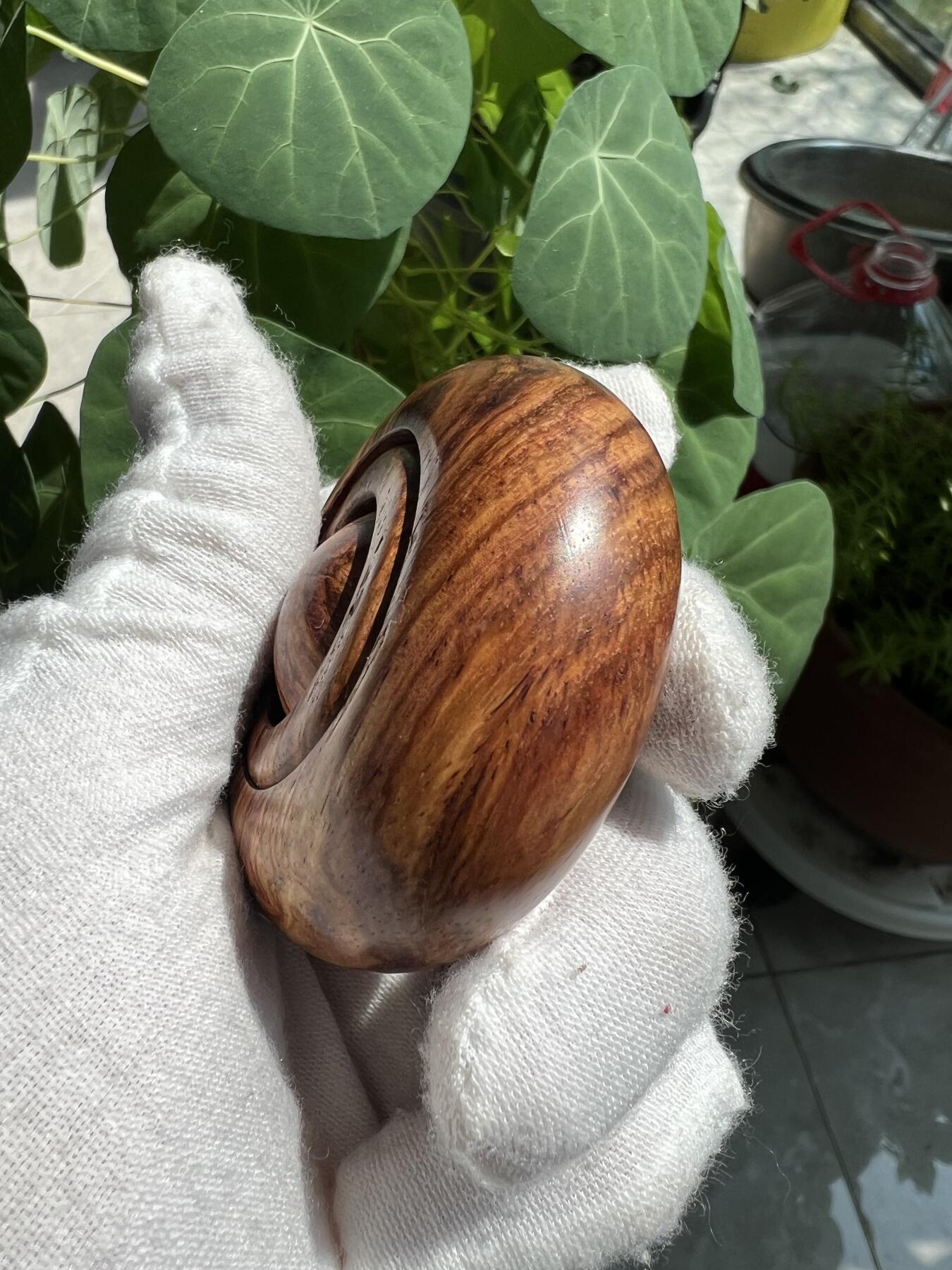 零元拍：精工海南黄花梨鬼工转运珠，一块料做出：58/22MM，内珠：28.5MM