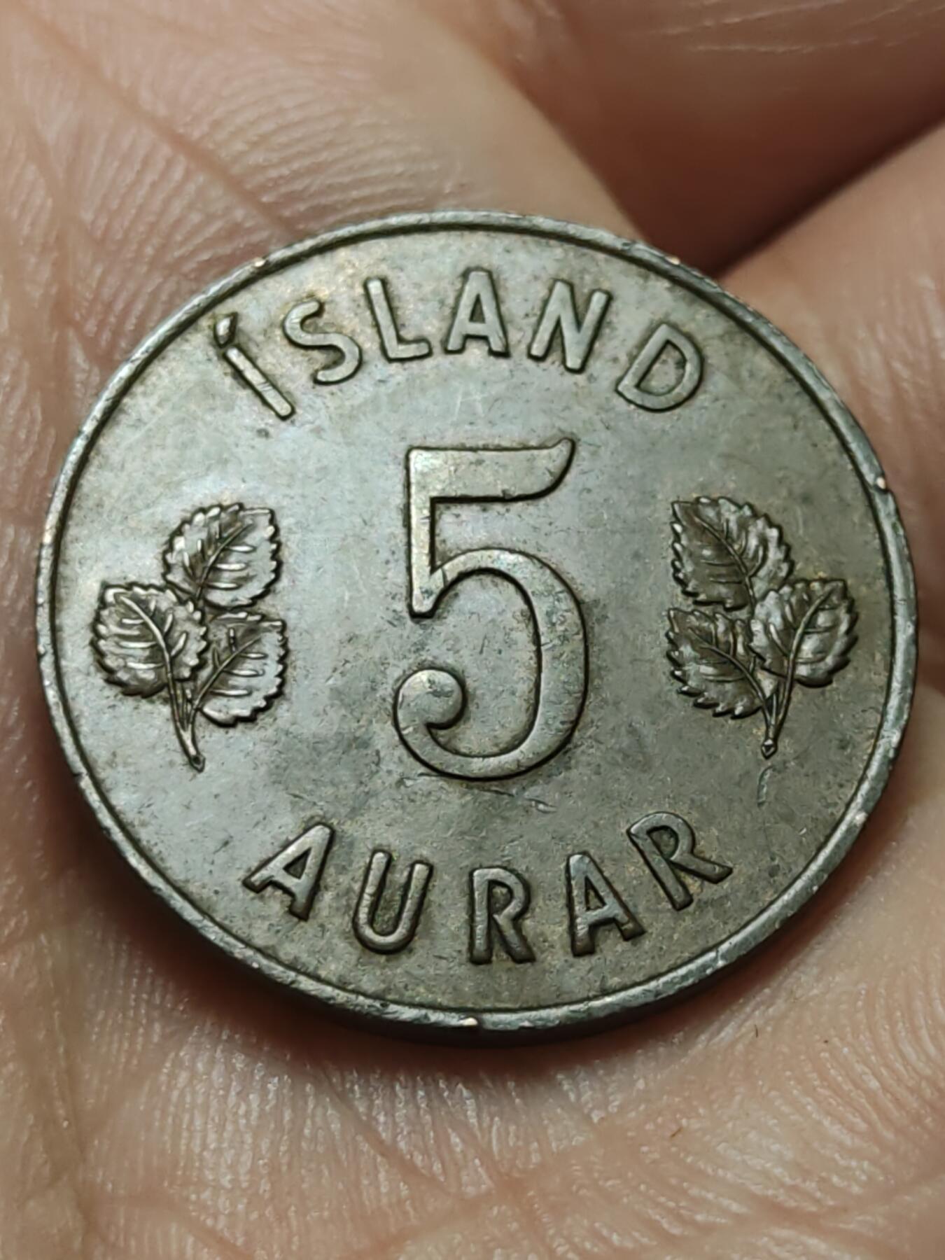 2026年第四十三场(总第二百一十二场）外国好品散币场(免佣金) 冰岛🇮🇸1946年5奥拉(共和国时期第一套，首发年)