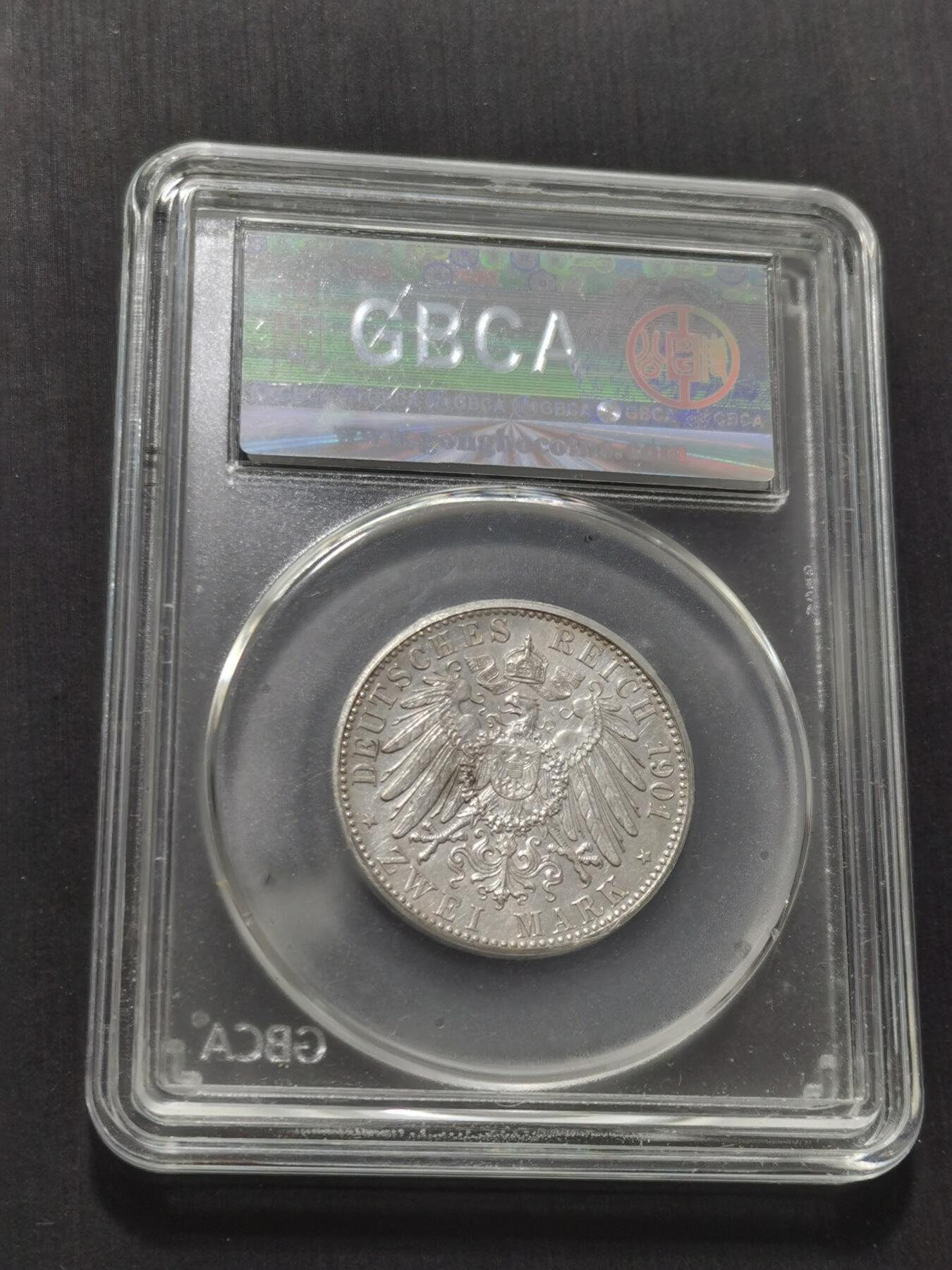 天下钱庄专场欢迎参拍 德国普鲁士建国200周年2马克银币