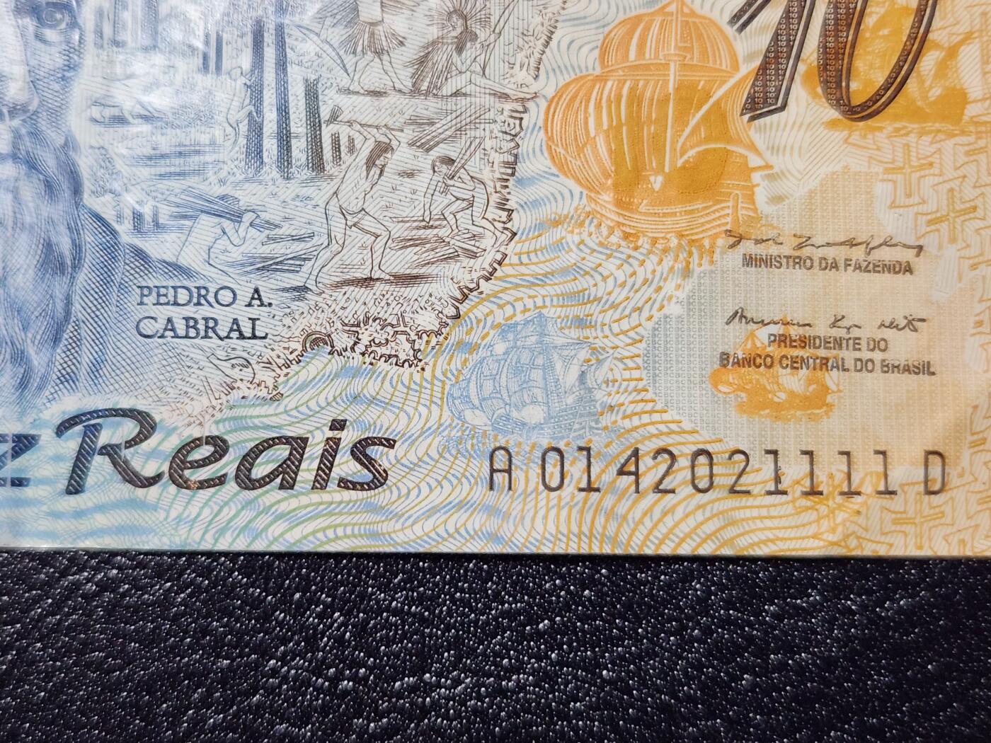 4月11号晚上8点 中外纸币自动截拍第55场 1111狮子号 巴西2000年发现巴西500年纪念钞 缩签版